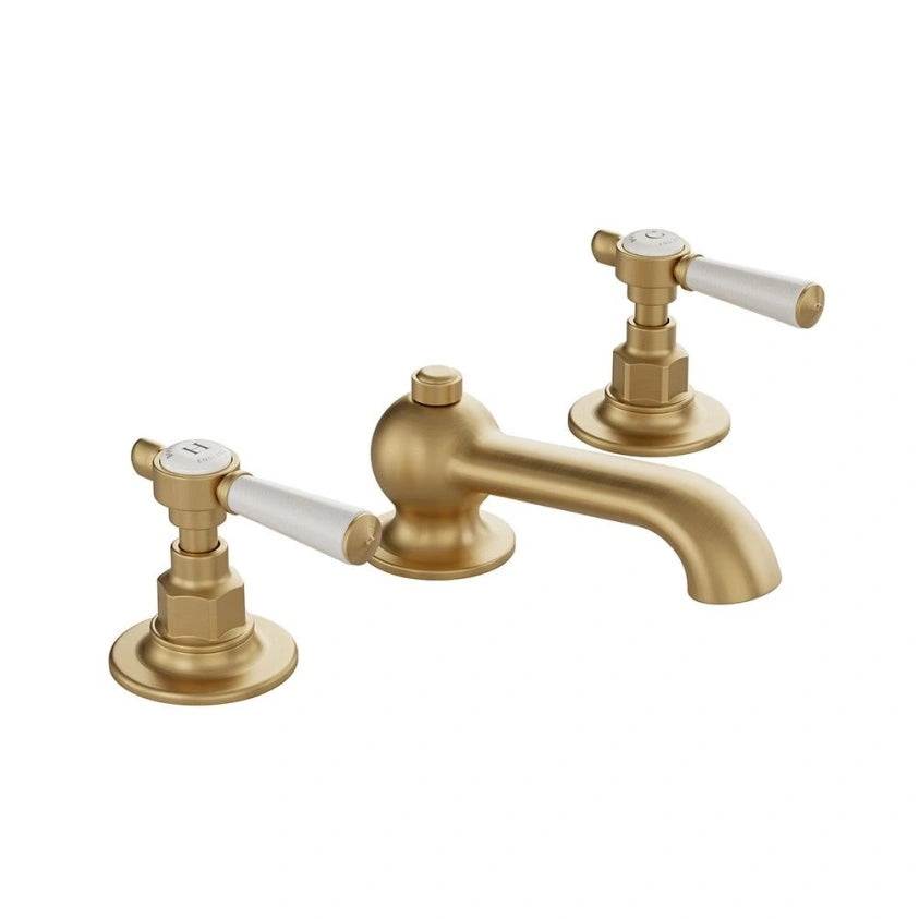 Booth & Co Axbridge Lever Handles 3 Hole Basin Mixer With Pop Up Waste