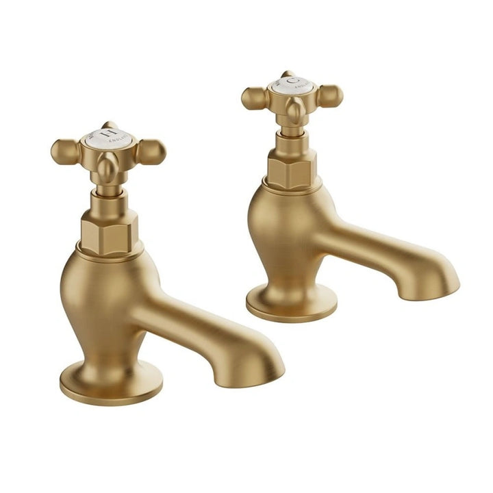 Booth & Co Axbridge Cross Handles Bath Pillar Taps