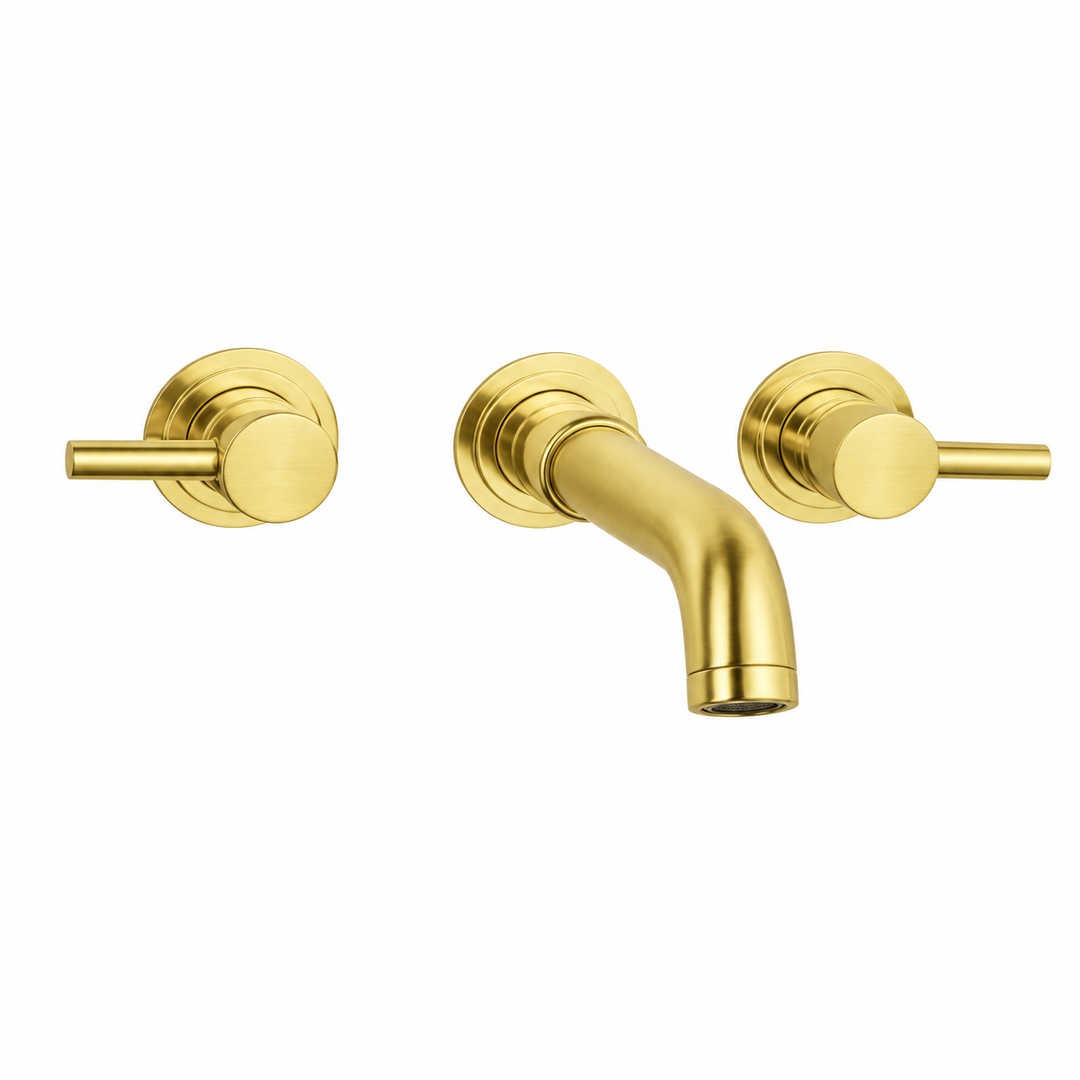 Swadling Absolute 3 Hole Wall Mounted Bath Mixer With Curved Spout