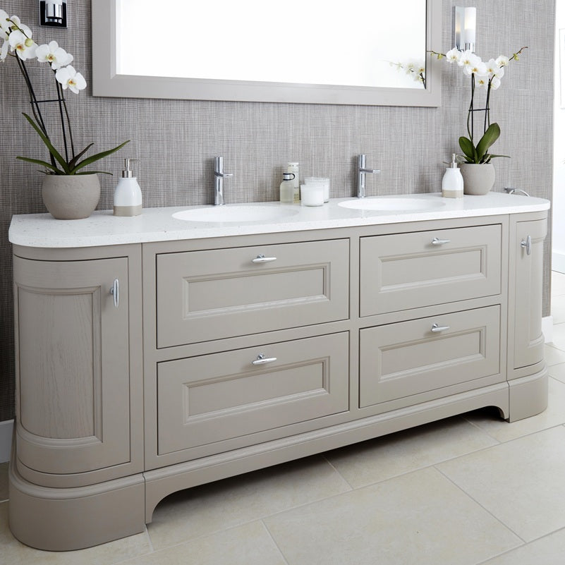 Burbidge Tetbury 2030mm Curved Vanity Unit with Solid Surface Worktop & Integrated Basins