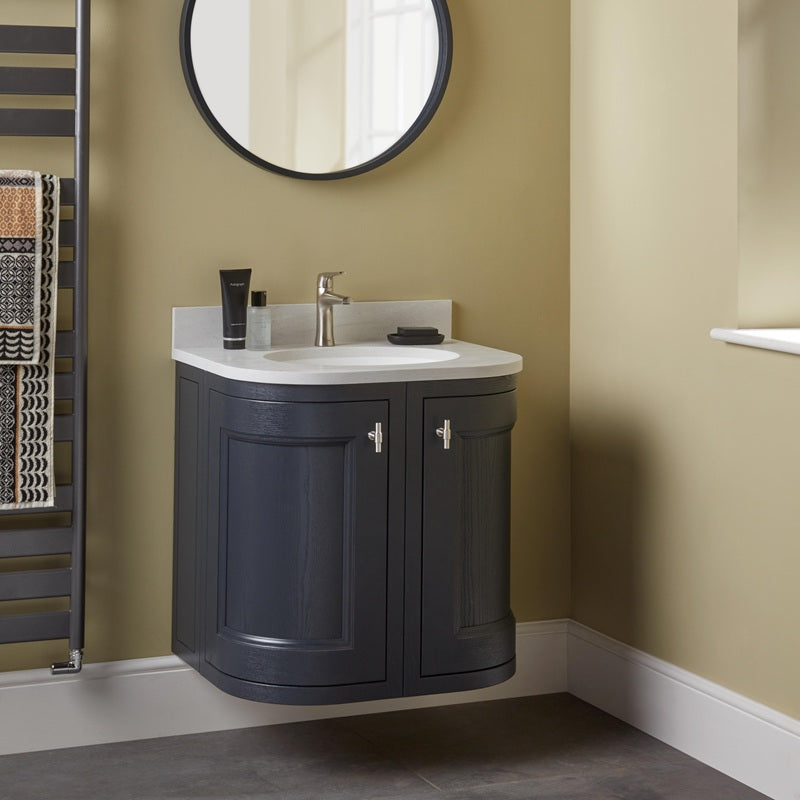 Burbidge Tetbury 640mm Curved Vanity Unit with Solid Surface Worktop & Integrated Basin
