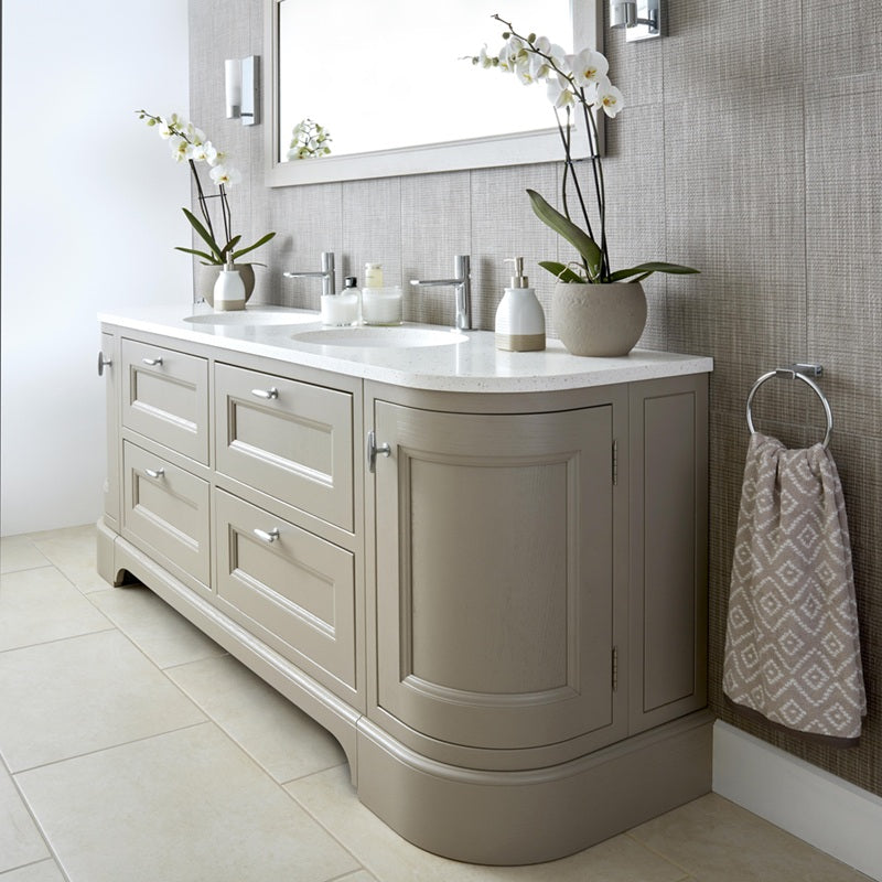 Burbidge Tetbury 2030mm Curved Vanity Unit with Solid Surface Worktop & Integrated Basins