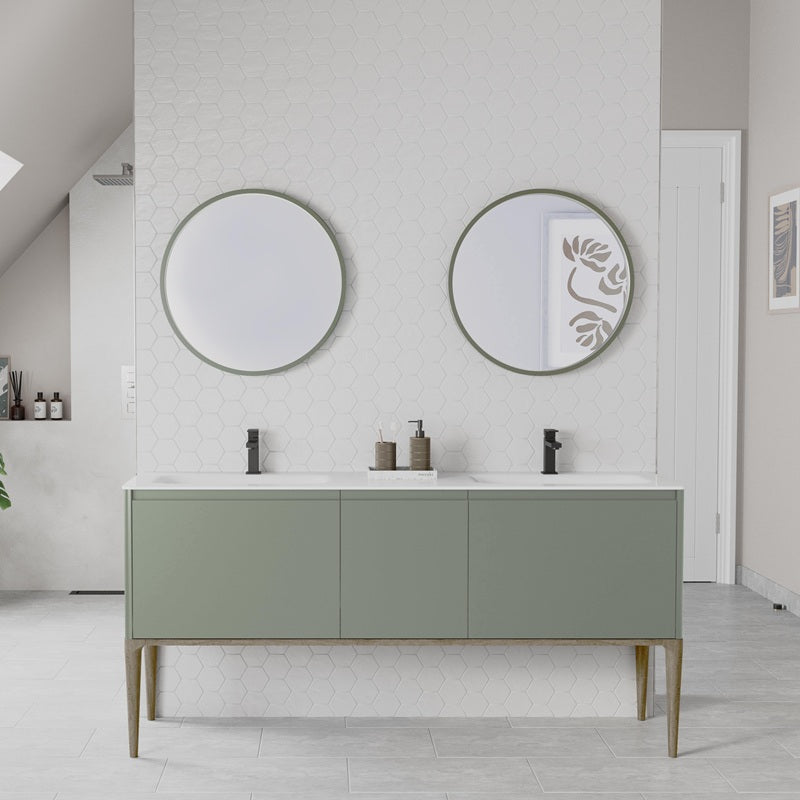 Burbidge Alnwick 1750mm Vanity Unit with Worktop & Double Integrated Washbasins