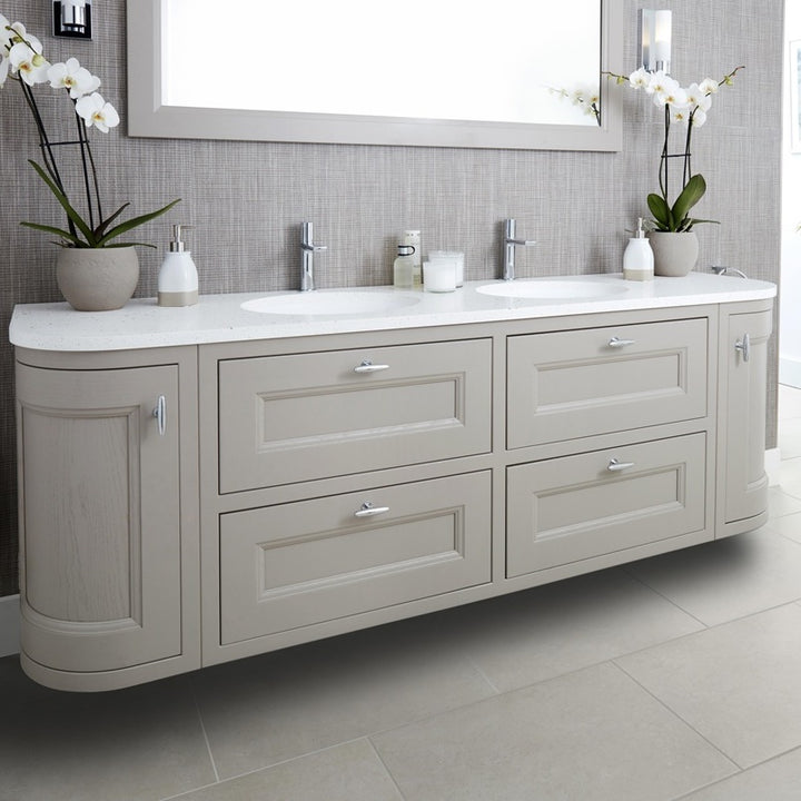 Burbidge Tetbury 2030mm Curved Vanity Unit with Solid Surface Worktop & Integrated Basins