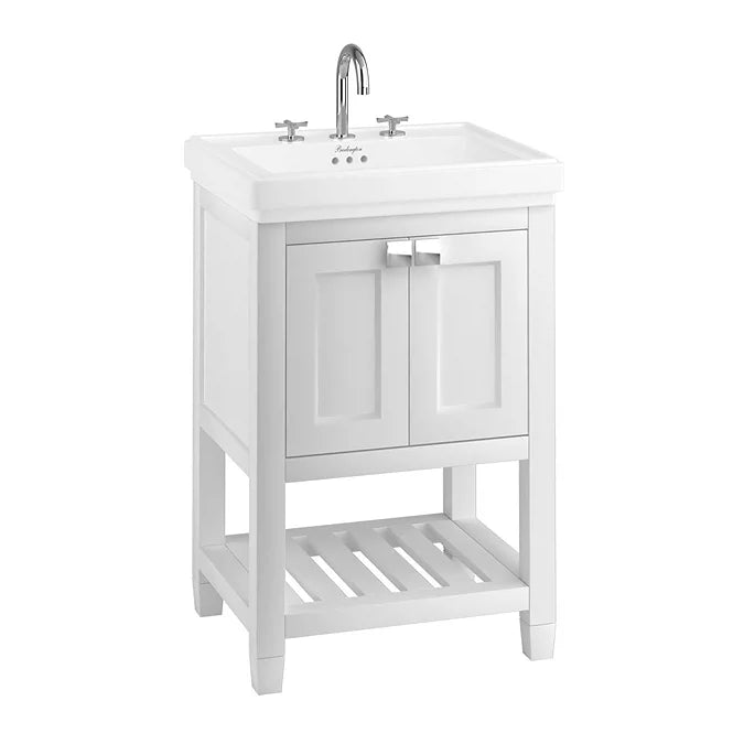 Burlington Riviera Matt White 580mm Vanity Unit with Square Basin
