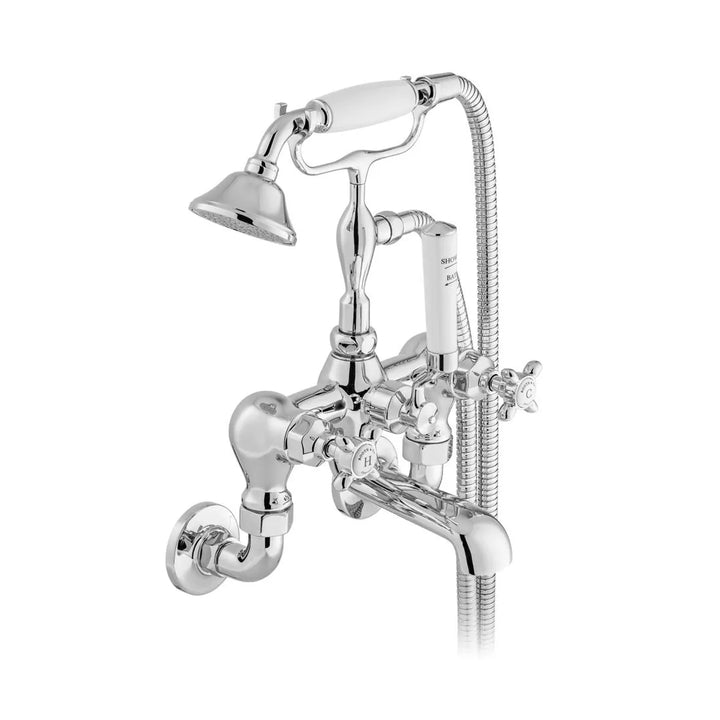 Booth & Co Axbridge Cross Handles Wall Mounted Bath Shower Mixer