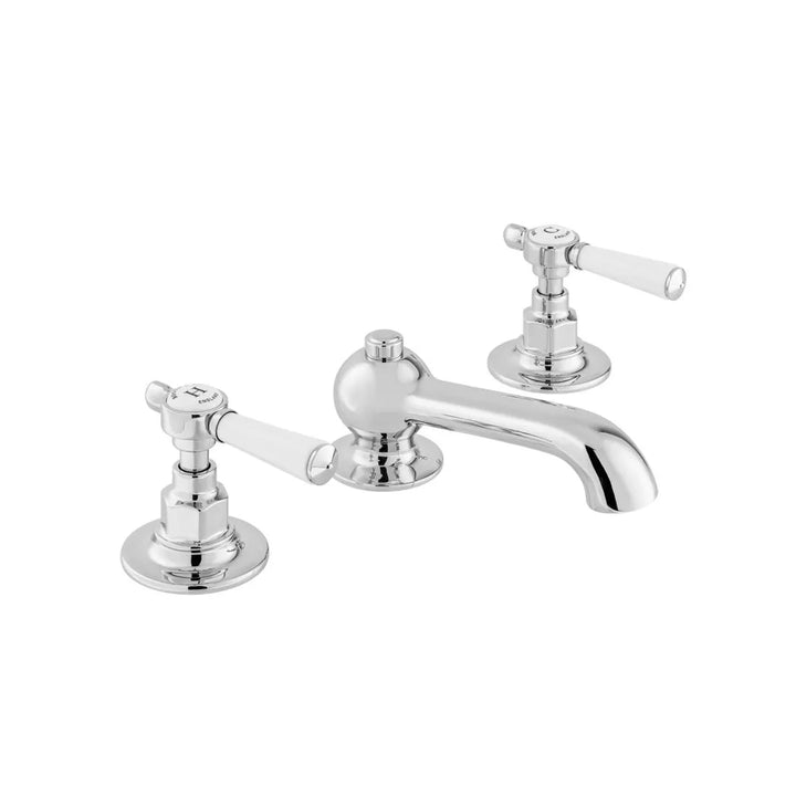 Booth & Co Axbridge Lever Handles 3 Hole Basin Mixer With Pop Up Waste