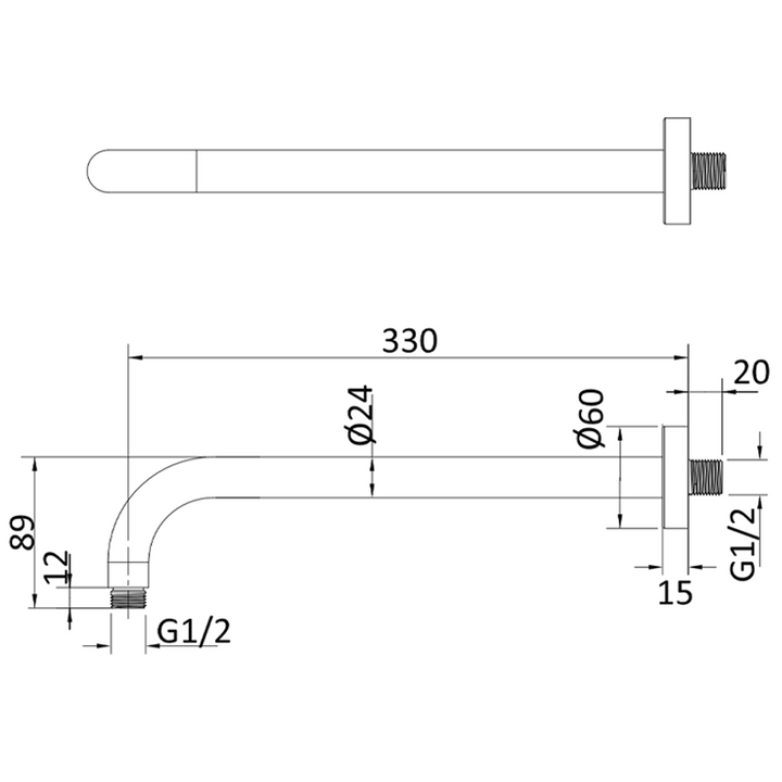 Crosswater MPRO Design Shower Set 3 with Fixed Head & Handset in Brushed Brass