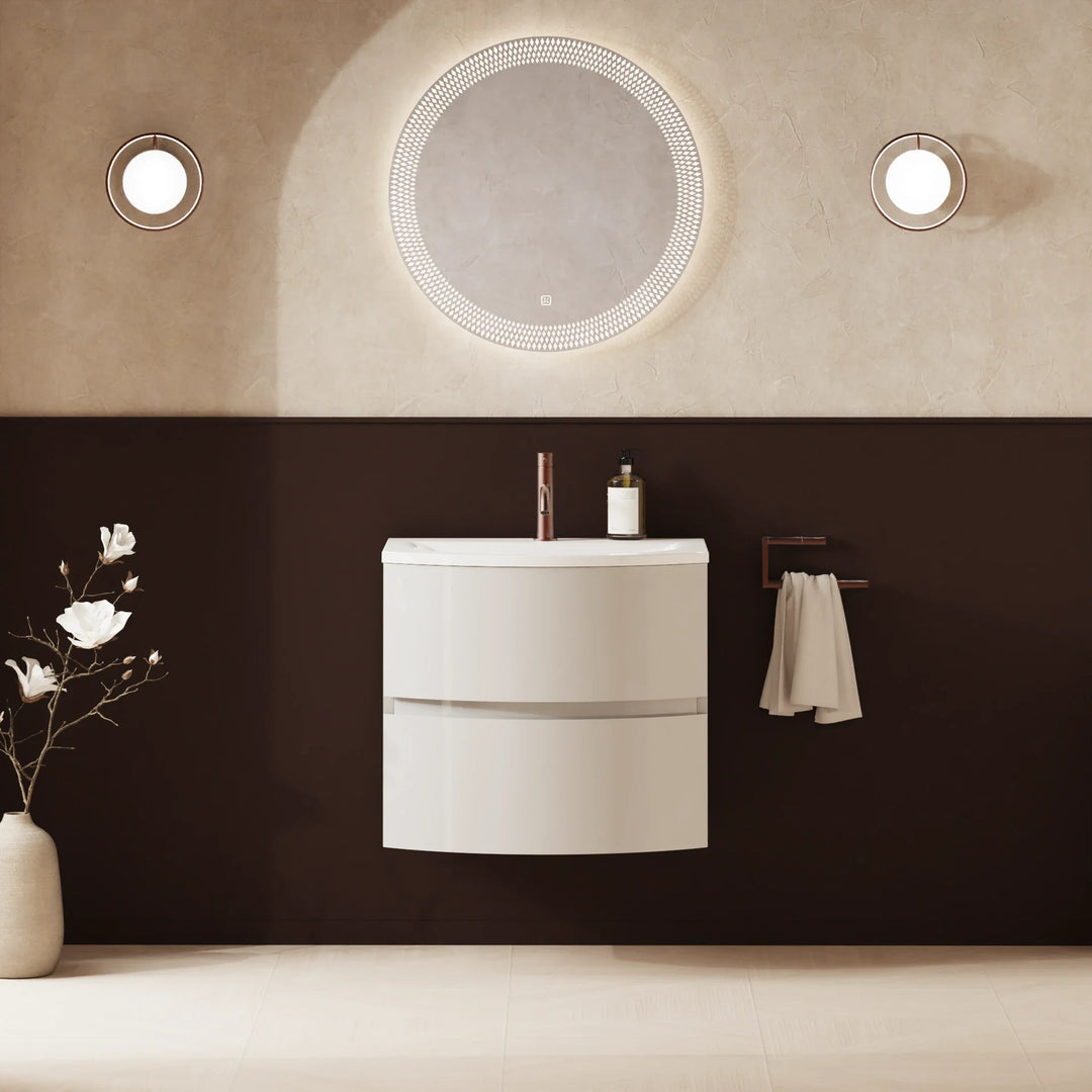 Crosswater Svelte 600mm Vanity Unit & Cast Mineral Marble Basin