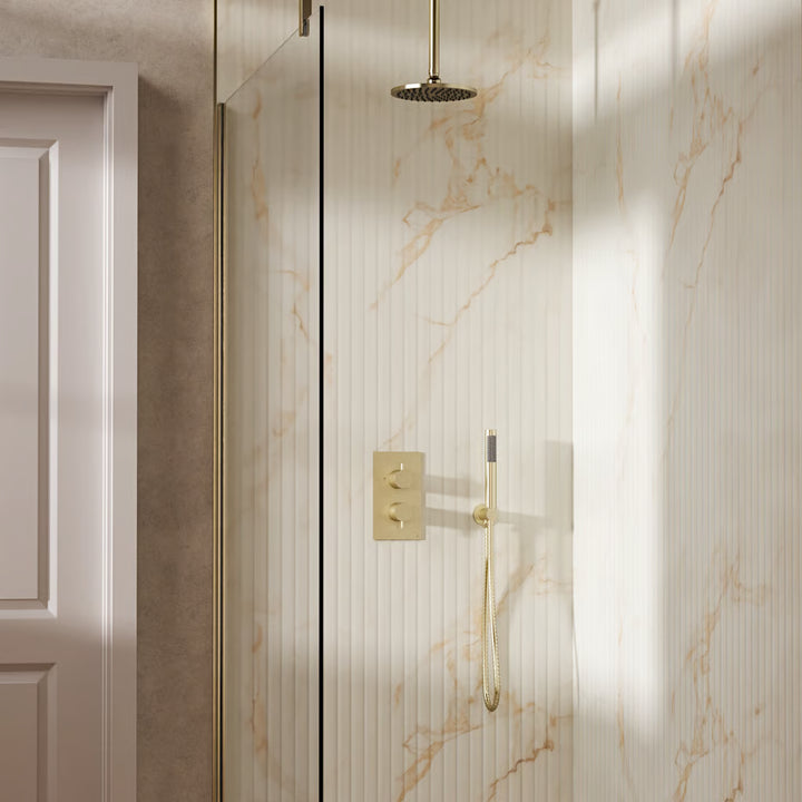 Crosswater MPRO Design Shower Set 3 with Fixed Head & Handset in Brushed Brass