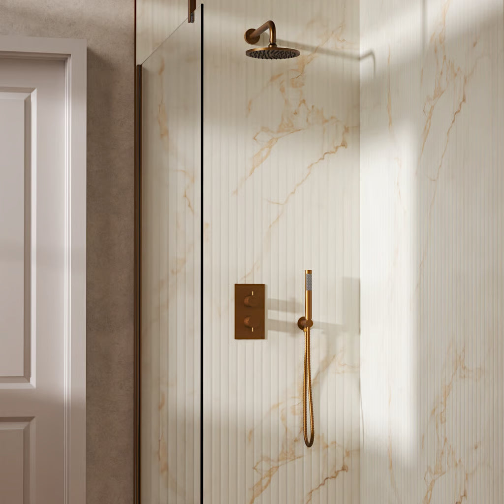 Crosswater MPRO Design Shower Set 3 with Fixed Head & Handset in Brushed Bronze