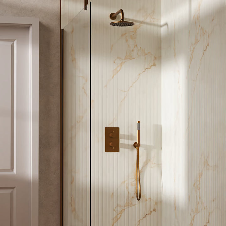 Crosswater MPRO Design Shower Set 3 with Fixed Head & Handset in Brushed Bronze