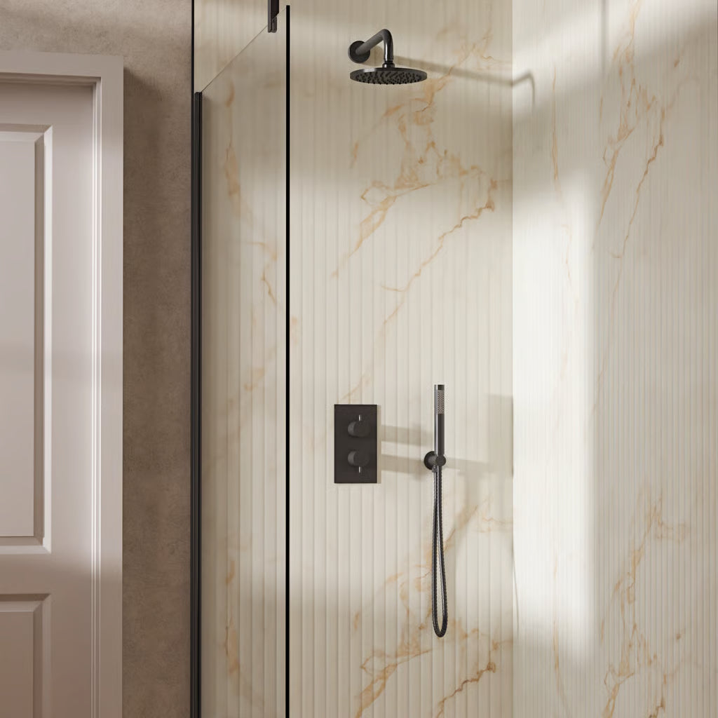 Crosswater MPRO Design Shower Set 3 with Fixed Head & Handset in Slate