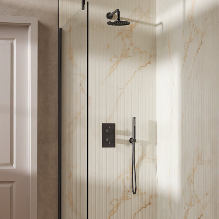 Crosswater MPRO Design Shower Set 3 with Fixed Head & Handset in Slate
