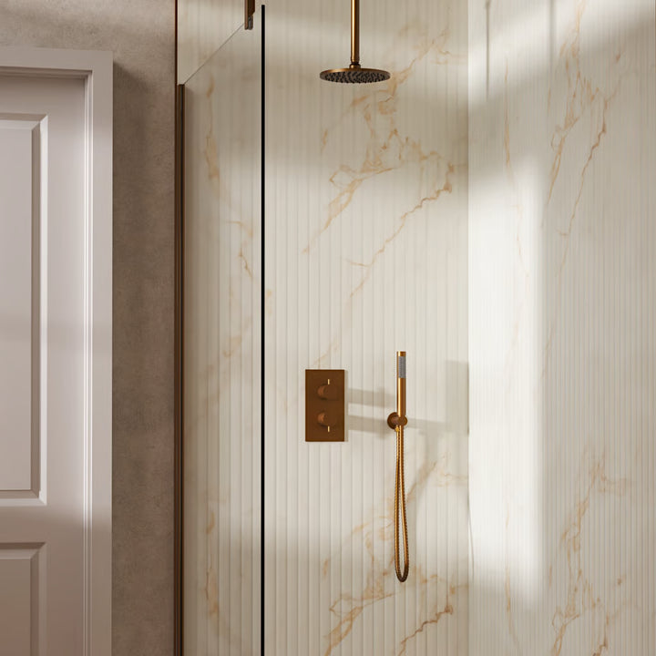 Crosswater MPRO Design Shower Set 3 with Fixed Head & Handset in Brushed Bronze