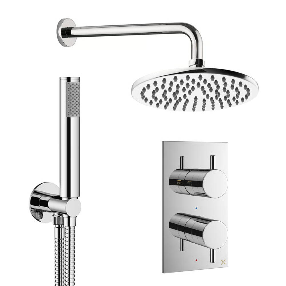 Crosswater MPRO Design Shower Set 3 with Fixed Head & Handset in Chrome