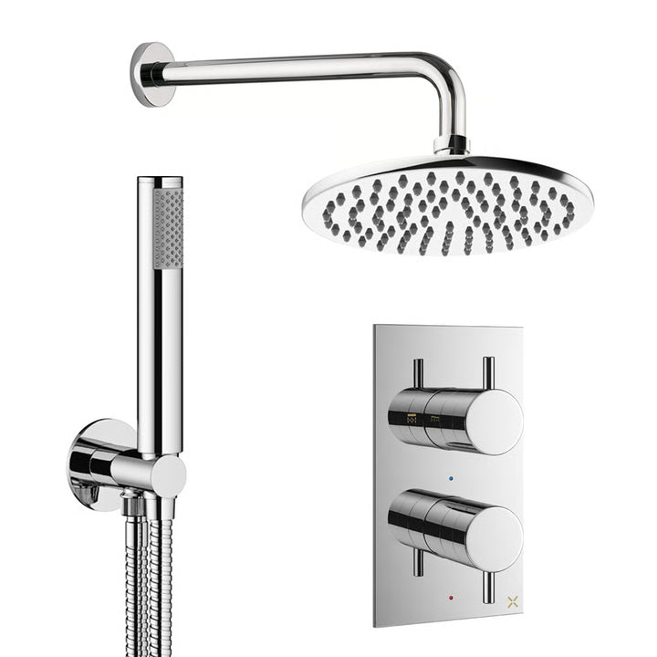 Crosswater MPRO Design Shower Set 3 with Fixed Head & Handset in Chrome