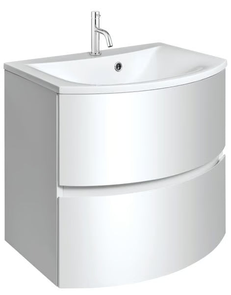 Crosswater Svelte 600mm Vanity Unit & Cast Mineral Marble Basin