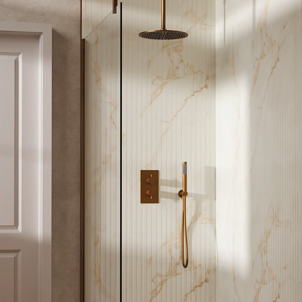 Crosswater MPRO Design Shower Set 3 with Fixed Head & Handset in Brushed Bronze