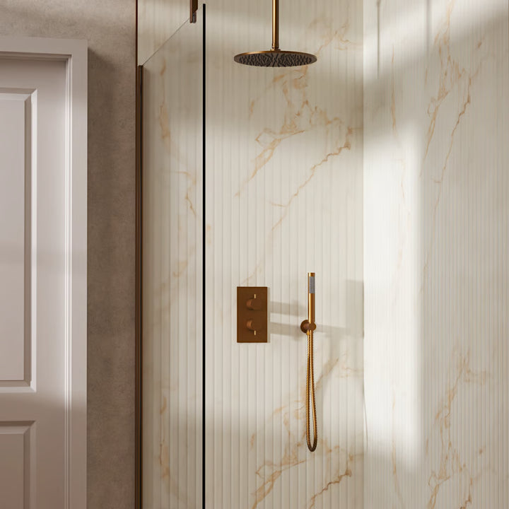 Crosswater MPRO Design Shower Set 3 with Fixed Head & Handset in Brushed Bronze