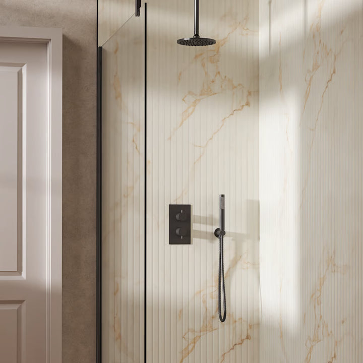 Crosswater MPRO Design Shower Set 3 with Fixed Head & Handset in Slate