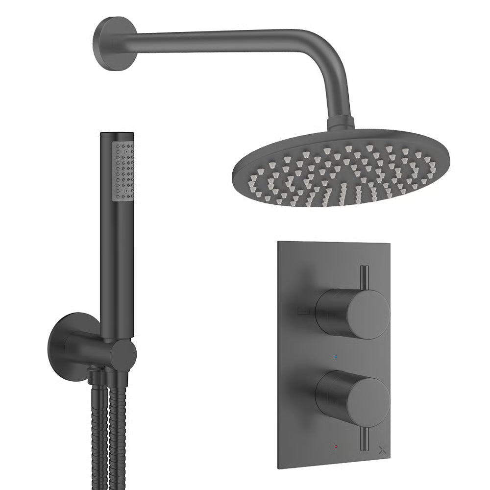 Crosswater MPRO Design Shower Set 3 with Fixed Head & Handset in Slate