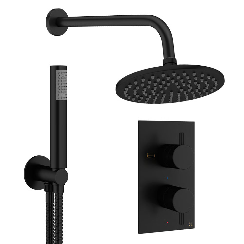 Crosswater MPRO Design Shower Set 3 with Fixed Head & Handset in Matt Black