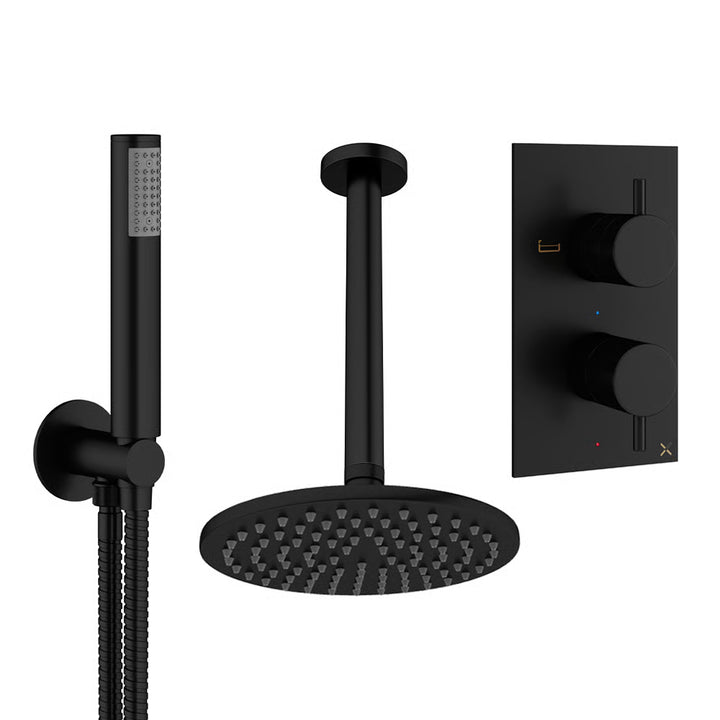 Crosswater MPRO Design Shower Set 3 with Fixed Head & Handset in Matt Black
