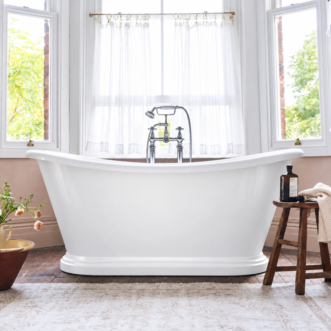 Waters Darcy 1820mm Freestanding Boat Bath White