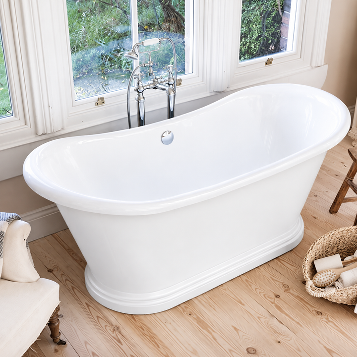 Waters Darcy 1820mm Freestanding Boat Bath White