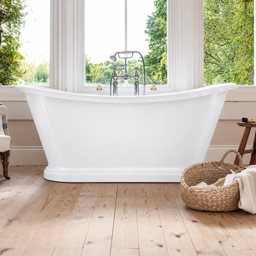 Waters Darcy 1820mm Freestanding Boat Bath White