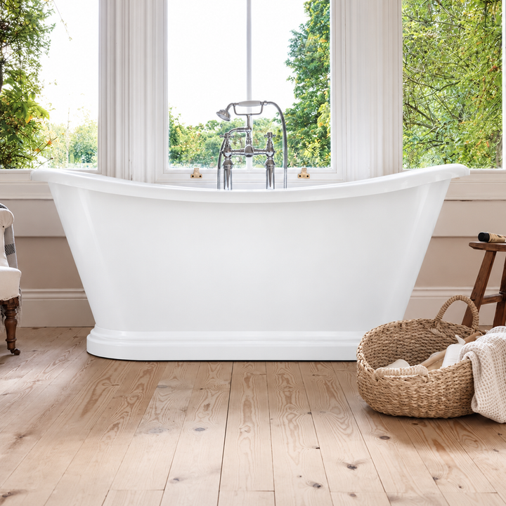 Waters Darcy 1820mm Freestanding Boat Bath White