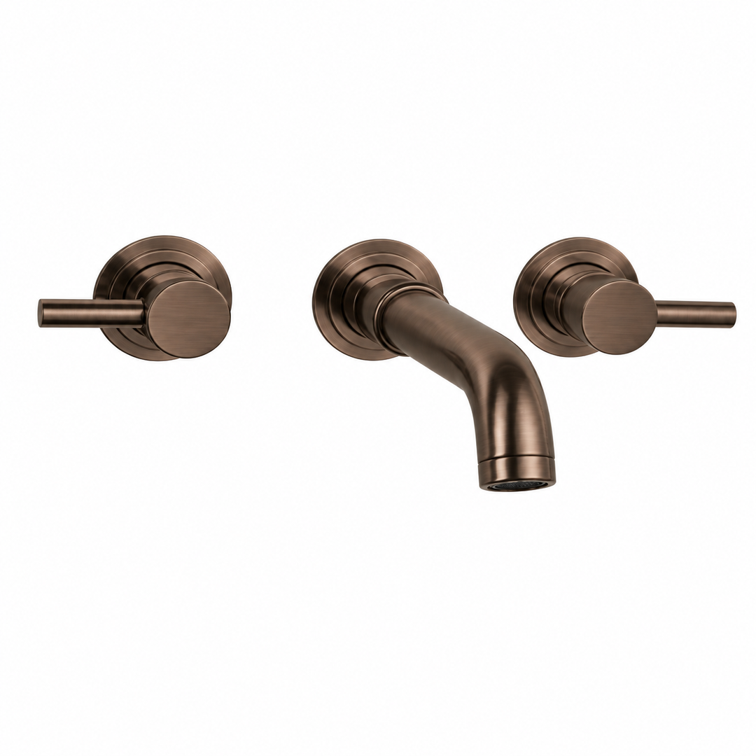 Swadling Absolute 3 Hole Wall Mounted Bath Mixer With Curved Spout