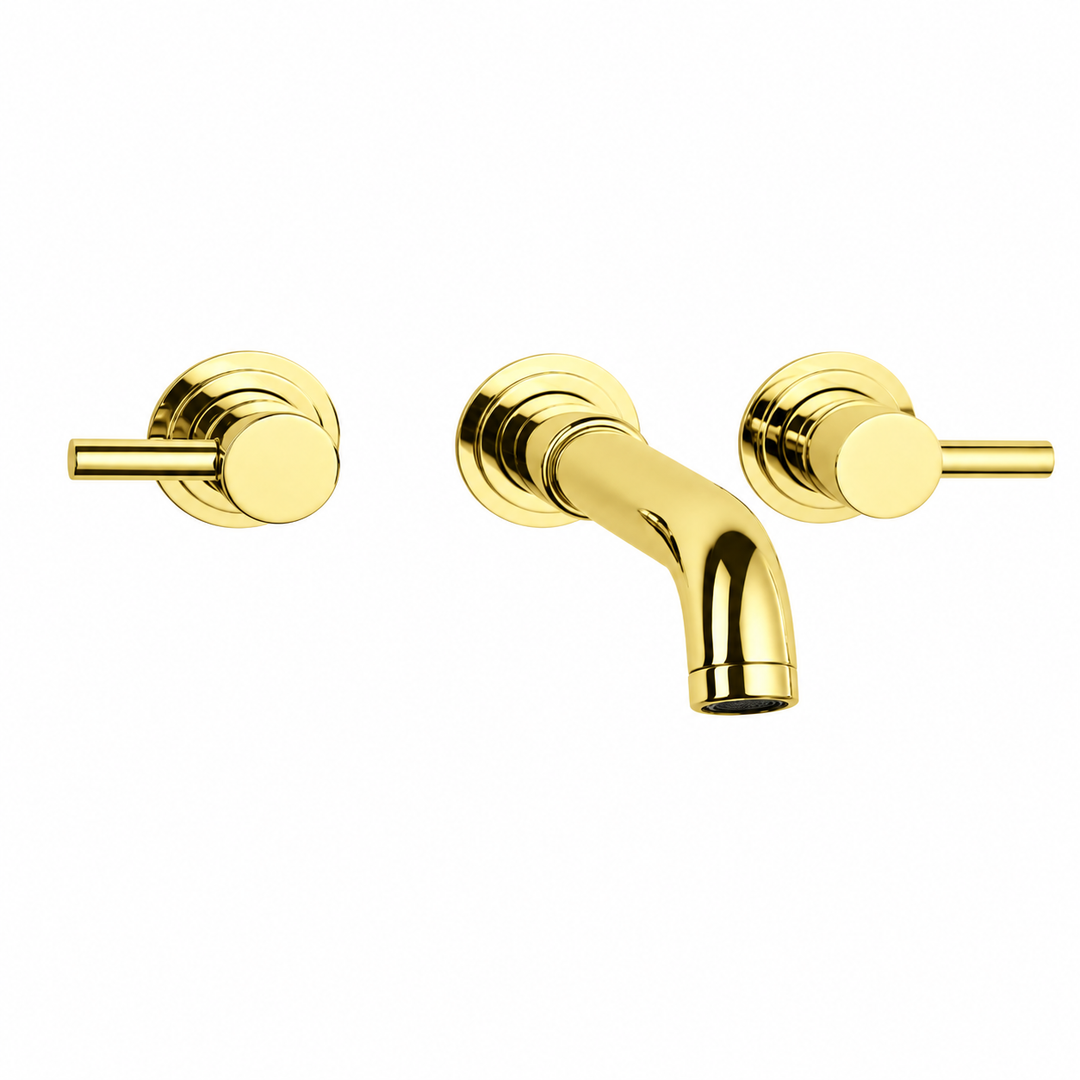 Swadling Absolute 3 Hole Wall Mounted Bath Mixer With Curved Spout