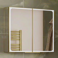 HiB Euna 80 LED Mirror Cabinet Brushed Brass