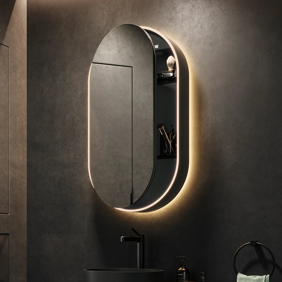 HiB Romana Pill LED Mirror Cabinet