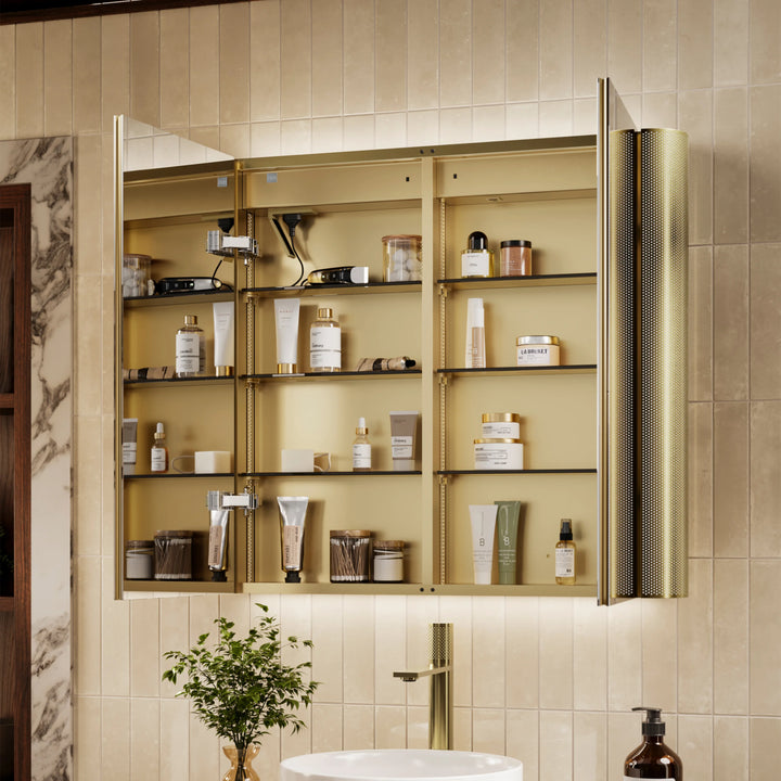 HiB Bastille Mesh LED Mirror Cabinet