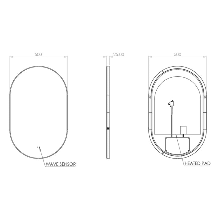 HiB Air Pill LED Mirror