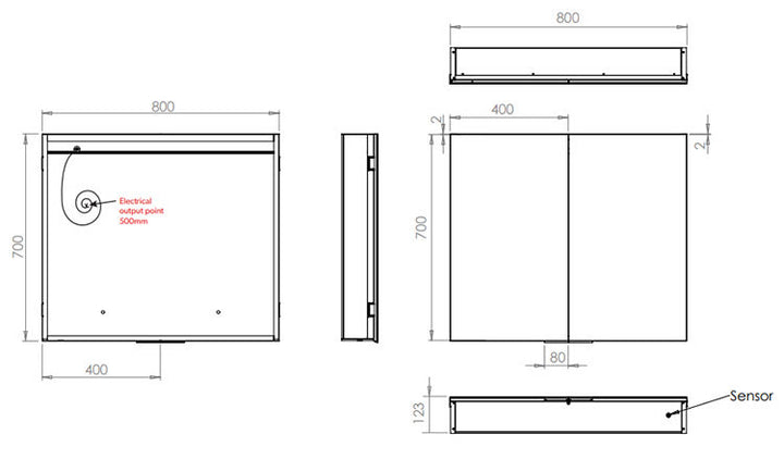 HIB Ether 80 Ambient LED Bathroom Cabinet