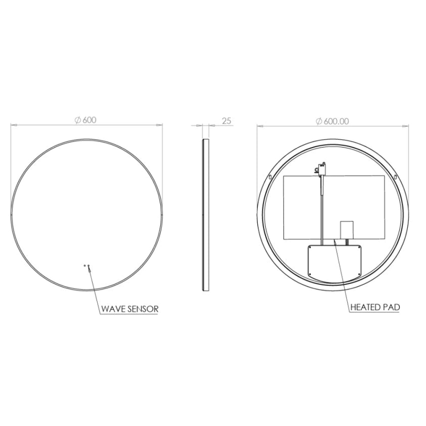 HiB Air Round LED Mirror