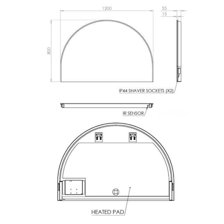 HiB Alba Arch 120 LED Mirror