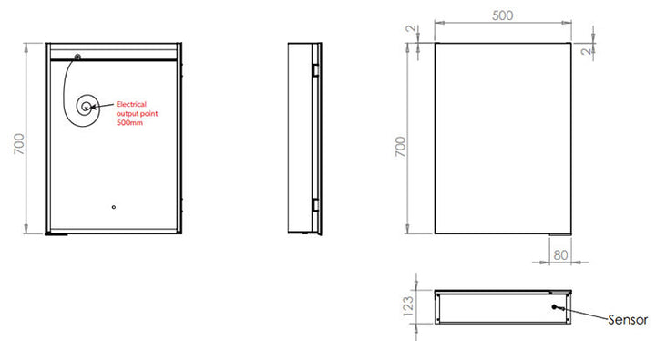 HIB Ether 50 Ambient LED Bathroom Cabinet