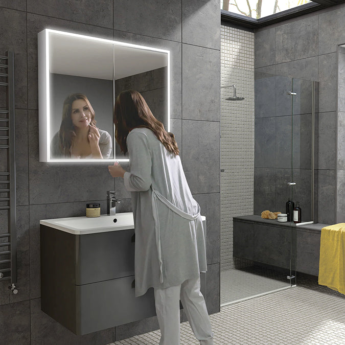 HIB Qubic 80 LED Aluminium Bathroom Cabinet