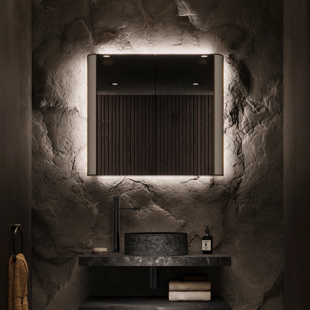 HiB Bastille Mesh LED Mirror Cabinet