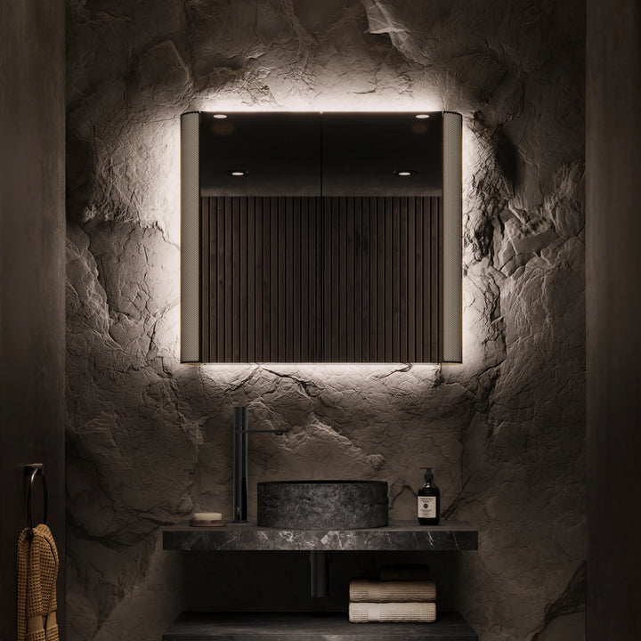 HiB Bastille Mesh LED Mirror Cabinet