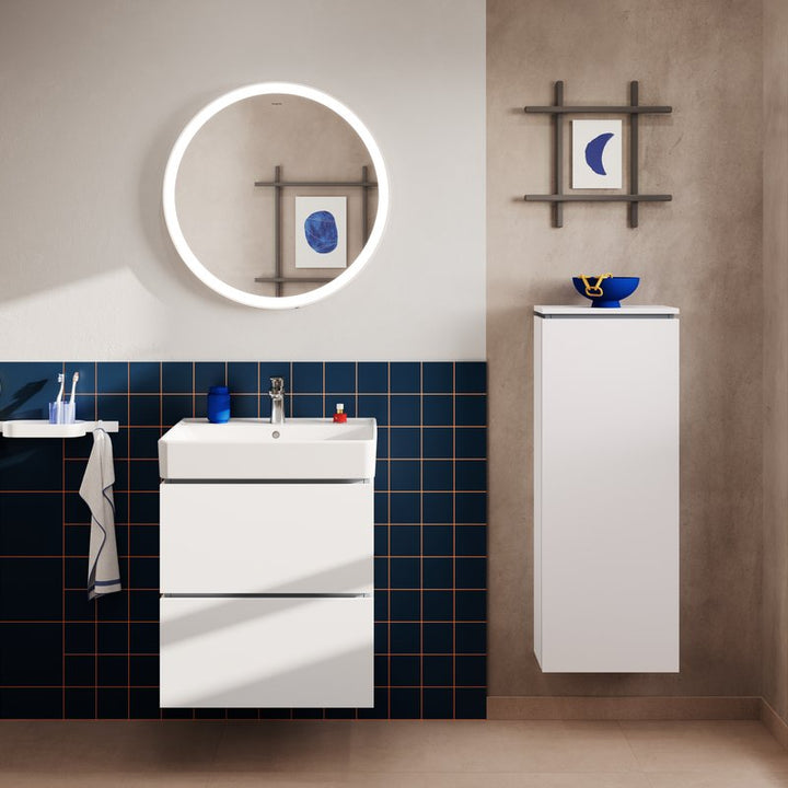 Hansgrohe Xilesa E 600mmn Matt White Two Drawer Vanity Unit with Basin