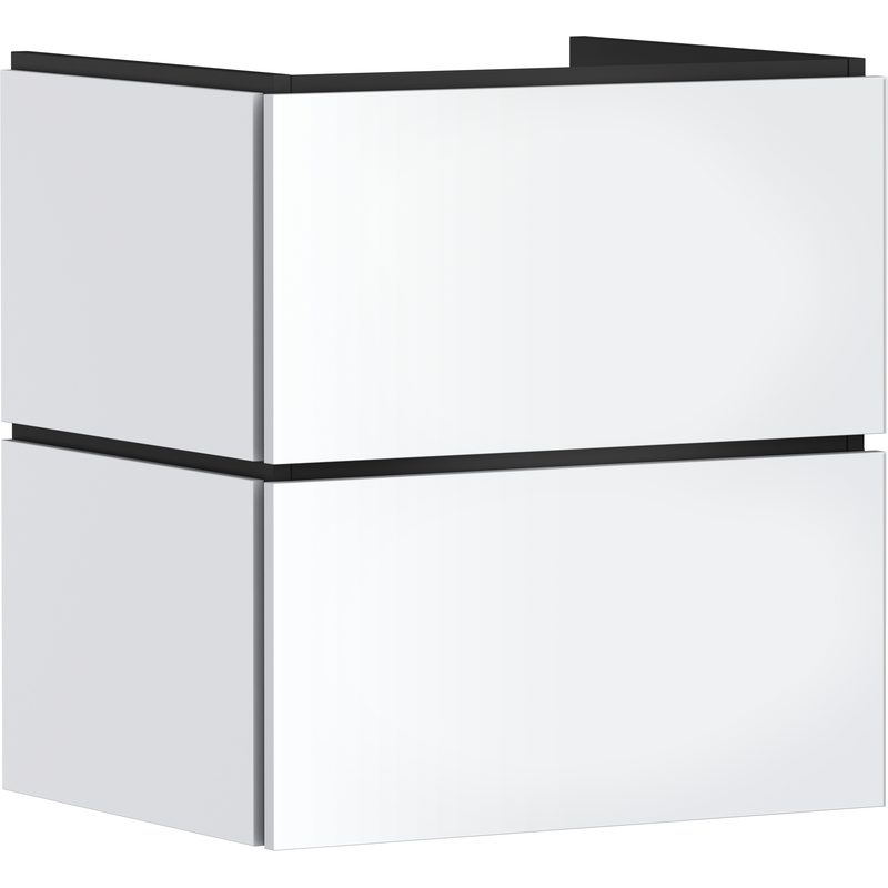 Hansgrohe Xilesa E 600mmn Matt White Two Drawer Vanity Unit with Basin
