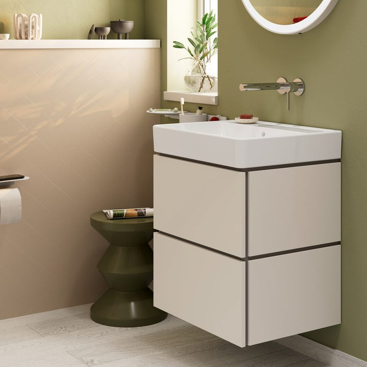 Hansgrohe Xilesa E 600mmn Sand Matt Beige Two Drawer Vanity Unit with Basin