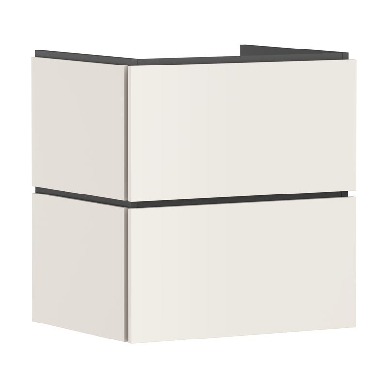 Hansgrohe Xilesa E 600mmn Sand Matt Beige Two Drawer Vanity Unit with Basin