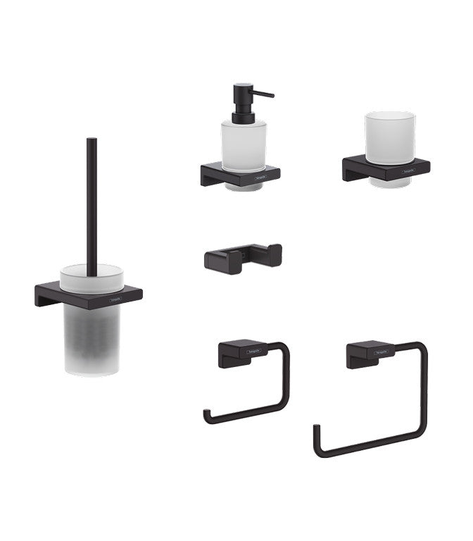 Hansgrohe AddStoris 6 Piece Accessory Pack in Matt Black